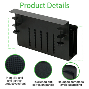 2 Tier thép treo bàn bên lưu trữ hợp kim nhôm máy tính xách tay Ipad tài liệu Kệ tổ chức dưới bàn quản lý - Product Image 5