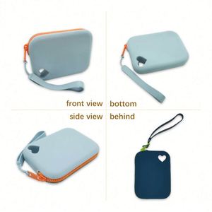 Silicone Zipper Coin Purse-Eco-Friendly Durable Fashionable Portable <b>Wrist</b> <b>Strap</b> Unisex Mini Size Daily Use Promotional Gift - Product Image 3