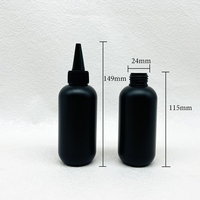 Stock d'usine Bouteilles HDPE noires bon marché 250ML 150ML Bouteille à presser ronde noire Bouteilles chimiques de monomère liquide acrylique d'acétone