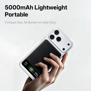Batería Externa Besiter de 5000mAh, Ultra Delgada, de Vidrio Templado, Tipo-C, Inalámbrica, Magnética, con Pantalla LED - Product Image 4