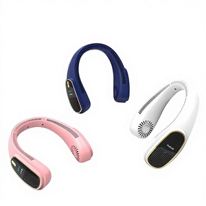 Nouveau <span class=keywords><strong>ventilateur</strong></span> sans balais à ions négatifs, à porter autour du cou, rechargeable par USB, <span class=keywords><strong>purificateur</strong></span> d'air sans pales, réfrigération, autonomie de 3 à 6 heures, pour le sport - Product Image 1
