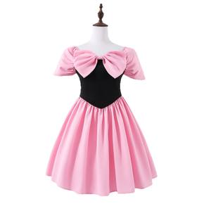 Abito da ragazza per <span class=keywords><strong>età</strong></span> 13-16 anni, dolce, nero e rosa, con fiocco a farfalla, spalle scoperte, per compleanno, gonna a pieghe stile principessa - Product Image 2