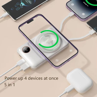 Logo personnalisé PD 22.5W Portable Magnétique Powerbank 10000 Mah Avec Câbles Aimant Mini Power Bank Batterie