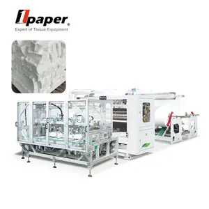 Máquina de colagem de papel de duas camadas, dobra S, dobra N, dobra Z, máquina de corte e gravação de lenços de papel