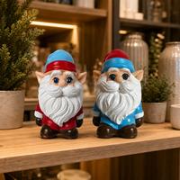 Grenzüberschreitende Spaß-Garten-Zwergenstatue aus Harz und Glasfaser, Rot-Blaue Zwergen-Minifigur, Dekorative Outdoor-Kunstwerke