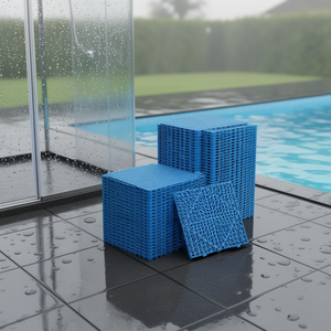 Baldosas de PVC entrelazadas azules de 12 x 12 pulgadas, 50 piezas, antideslizantes, para piscinas, baños y áreas húmedas - Product Image 2