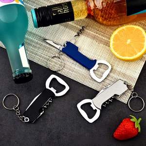 Factory 3 in 1 Multi Tool Wine & Beer <b>Bottle</b> Opener Keychain, Portable Stainless Steel Corkscrew Cap Remover for Bar Gadget - Product Image 3