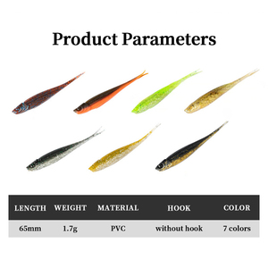 <span class=keywords><strong>Leurre</strong></span> souple en silicone pour eau douce, type Shad, avec queue bifurquée, 65mm, pour la pêche à la truite et au bar - Product Image 4