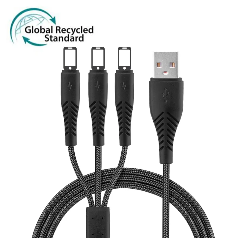 Kaliteli RPET örgülü 3 1 hızlı tip C tipi C Pd şarj Usb C kablosu Android mikro Usb kablo 3In1