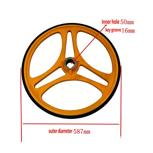 Roue d'entraînement à friction en caoutchouc FT853 de 580*50*34mm, 587mm, 588mm, pièces de rechange pour rouleau de main courante d'escalator <span class=keywords><strong>Thyssen</strong></span> - Product Image 3