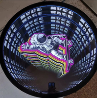 Miroir infinity mural led 3d néon coloré, vente en gros, miroir infinity tunnel, miroir infinity led