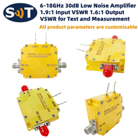 Amplificateur à faible bruit 6-18 GHz 30 dB, VSWR d'entrée 1,9:1, VSWR de sortie 1,6:1 pour tests et mesures