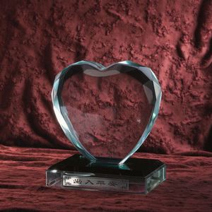 Trofeo de Cristal Grabado con Láser en Forma de Corazón, Personalizado al por Mayor de Fábrica WZ, Marco de Fotos de Cristal para Recuerdo - Product Image 1