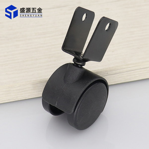 Shengyuan Swivel Caster 1.5 Inch Polyurethane With Brake Plate Mount For Furniture - Product Image 2