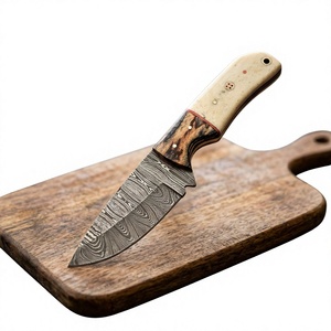 Couteaux Rajput à lame fixe en acier Damas, manche en bois Pakka bleu, garantie de 3 ans - Personnalisable pour la chasse - Product Image 1