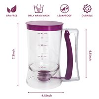 Distributeur de pâte à crêpes facile à utiliser, séparateur de pâte, mesureur avec étiquettes pour crêpes, cupcakes, gaufres, crêpes, accessoires de pâtisserie