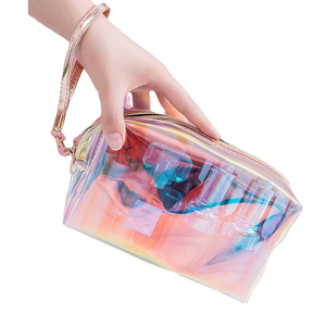 Bolsa de Cosméticos de Viaje Transparente de TPU de Alta Calidad para <span class=keywords><strong>Mujer</strong></span>, con Cierre de Cremallera, Moderna, Resistente al Agua, para Artículos de Tocador, con Diseño Láser - Product Image 1