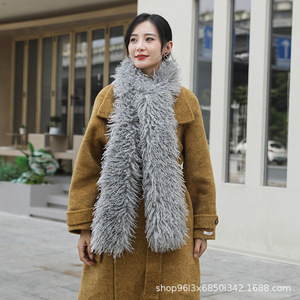 Écharpe longue polyvalente de 180 cm <span class=keywords><strong>en</strong></span> <span class=keywords><strong>fausse</strong></span> <span class=keywords><strong>fourrure</strong></span> double face de qualité supérieure, style coré<span class=keywords><strong>en</strong></span>, pour l'hiver, avec col <span class=keywords><strong>en</strong></span> <span class=keywords><strong>fourrure</strong></span> et cache-cou <span class=keywords><strong>en</strong></span> <span class=keywords><strong>fourrure</strong></span>. - Product Image 3