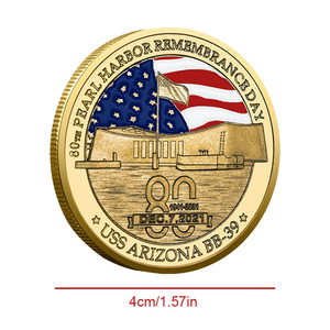 Moneda Conmemorativa de Metal con Diseño de Logotipo Personalizado al por Mayor, Batalla de Iwo <span class=keywords><strong>Jima</strong></span>, Okinawa, Pearl Harbor, Moneda de Desafío Personalizada, Regalos para Hombres - Product Image 3