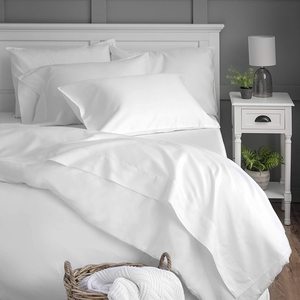 Linge d'Hôtel 5 Étoiles de Luxe, Couleur Unie Blanche, 100% Coton Égyptien Satiné Uni, Ensemble de Literie d'Hôtel, Housse de Couette et Draps d'Hôtel - Product Image 3
