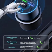 Amplificateur émetteur FM BT 5.0, chargeur de téléphone de voiture, lecteur MP3, allume-cigare USB Type-C avec 3 ports