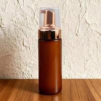 Botol Sabun Cair Berbusa Plastik PET Transparan Bulat Custom dengan Tutup Ulir 150ml 120ml, Botol Pembersih Bulu Mata Hitam dengan Pompa Busa
