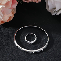 Bracelet et bague hommes femmes unisexe classique nouvelle conception fantaisie haute qualité Zircon argent et plaqué or ensembles de bijoux
