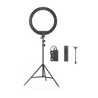 Anneau lumineux LED 21 pouces 50W bicolore 3000K-6000K, portable, température de couleur réglable, alimentation USB, lumière de maquillage pour vidéo YouTube