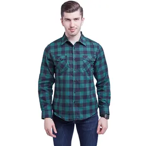 Wholesale in stock colors dropshipping fashion style checked work shirts double pocket mens flannle plaid shirts
