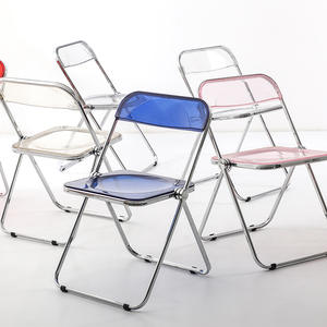 Silla plegable de acrílico transparente para sala de estar, uso doméstico, estilo moderno y sencillo, silla digna de Instagram - Product Image 3