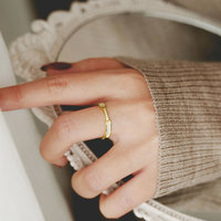 Bague élégante en zircon incrusté de coquillages, plaquée or, micro-pavée, pour femmes, bijoux japonais et coréens élégants, vente en gros