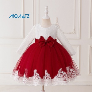 MQATZ Nuovo Stile Abito da Bambina a Linea A in Raso con Fiocco Applicato <span class=keywords><strong>per</strong></span> 4-8 Anni, Formale <span class=keywords><strong>per</strong></span> Feste di Compleanno e Matrimoni L1940 - Product Image 1
