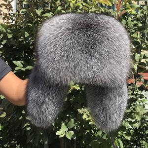 RXFurs russe personnalisé classique fourrure hiver extérieur oreillettes luxe chaud plein naturel raton laveur grande capuche vraie fourrure chapeaux pour hommes - Product Image 3
