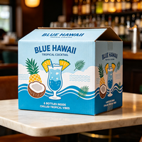 Boîte en carton ondulé imperméable pour cocktails et vins, imprimée numériquement, production 72H, emballage de boissons mélangées en gros