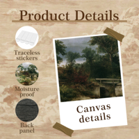 Tableau mural vintage Cottage Pond sur toile encadrée gris et or – Échantillons OEM/ODM prêts en moins d'une journée