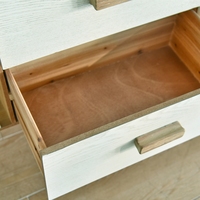 Table console d'entrée contemporaine ART NEST en bois massif blanc sur mesure avec rangement, meubles modernes pour salon