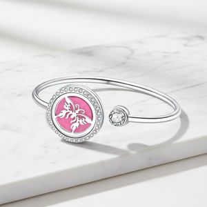 Brazaletes de moda unisex con diseño de árbol geométrico hueco y pedrería, tipo brazalete abierto, con difusor de aceites esenciales y aromaterapia, y caja de perfume - Product Image 1