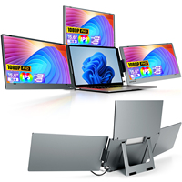 Moniteur portable triple écran 15,6 pouces 1080P FHD LCD en aluminium avec connexion USB-C pour ordinateur portable – Idéal pour les professionnels – Vente flash