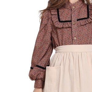 Chica colonial para <span class=keywords><strong>Amazon</strong></span> Source Prairie Pioneer Dress con bufanda floral marrón larga para <span class=keywords><strong>Halloween</strong></span> con personaje Echo - Product Image 2