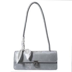Structured Square <b>Bag</b> with Metal Clasp and Gold Finish Shoulder <b>Crossbody</b> for Women - Product Image 5