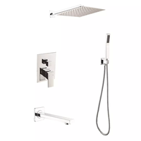SANIPRO mélangeur de robinet de bain en acier inoxydable, luxe moderne, dissimulé à 3 voies caché dans le mur