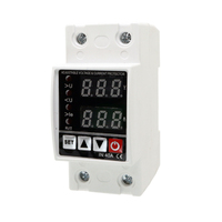 63A Disjoncteur d'alimentation sur rail din unique Over and Under Interrupteur de tension automatique avec affichage numérique