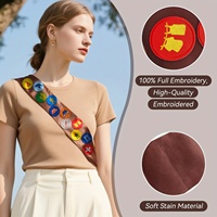 Lot de 16 écussons brodés thermocollants Scout avec sash marron, appliques thermocollantes pour sacs, sacs à dos et chapeaux DIY