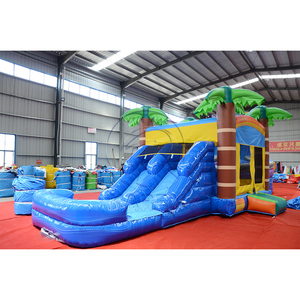 Castillo Inflable Comercial con Tobogán y Piscina, Diseño de Palmera, PVC Resistente, para Alquiler en Carnavales y Eventos - Product Image 4