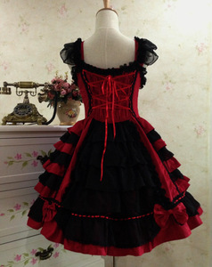 Ecowalson Lolita JSK abito usignolo e rosa Jsk abito stile gotico stile Vintage scuro vittoriano principessa abito da festa senza maniche - Product Image 5