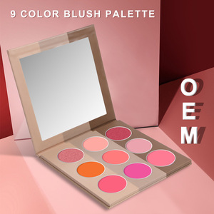 Paleta de Rubor Vegano con Logo, 9 Colores Rosa, Rojo, Naranja, Paleta de Rubor <span class=keywords><strong>en</strong></span> Crema de Alta Pigmentación, Paleta de Rubor y Bronceador DIY - Product Image 5