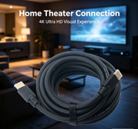 Câble 2.0 haute vitesse 4K 3D avec connecteurs plaqués or 24K, triple blindage (feuille d'aluminium + tressé), gaine en PVC souple - Diverses options