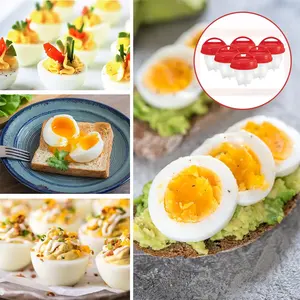 Juego de 6 moldes de silicona para cocer huevos, sin BPA, antiadherentes, para cocinar huevos al vapor, para el desayuno, utensilio de cocina - Product Image 6