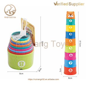 Jouets éducatifs Montessori unisexes pour enfants, jeu de tasses empilables arc-en-ciel pour bébés et enfants - Product Image 3