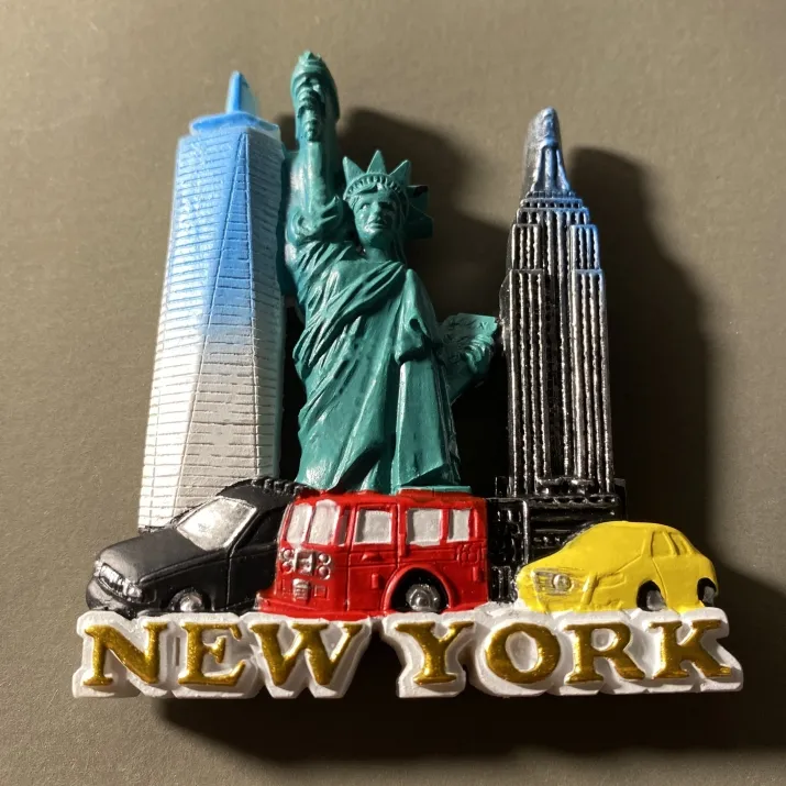 New York Landmark Tourisme Commémoratif Creative 3D Résine Peinture Collection Cadeau réfrigérateur aimant